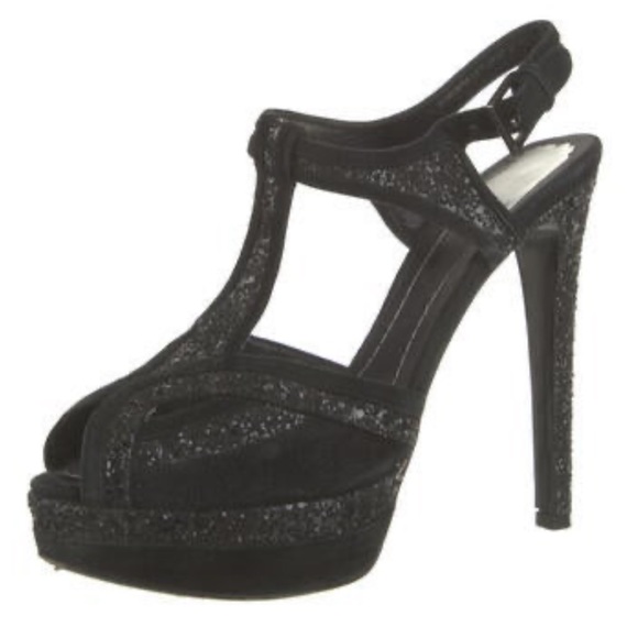 Christian Dior Celeste Suede Glitter Platform Sandal - Picture 1 of 16